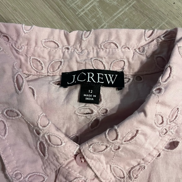 J. Crew Light Pink Eyelet Shirt - Picture 2 of 2